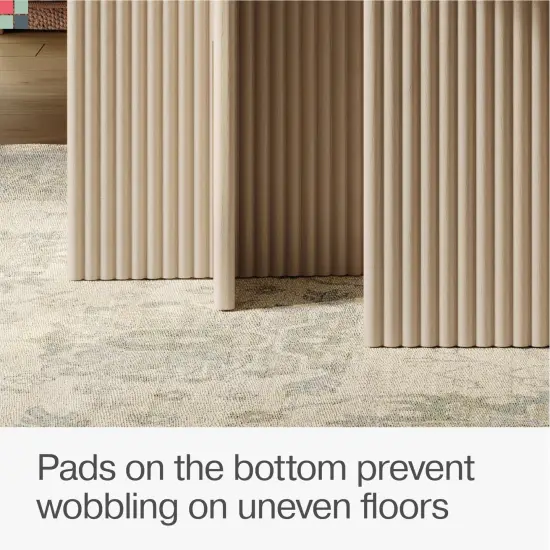 Stead Square Fluted Nesting Coffee Tables, 2 Piece Coffee Table Set, Modern Drink Desk for Living Room, Modern Home Decor, Solid Wood Base and Wood Grain Veneer Top (Weathered White) {7}