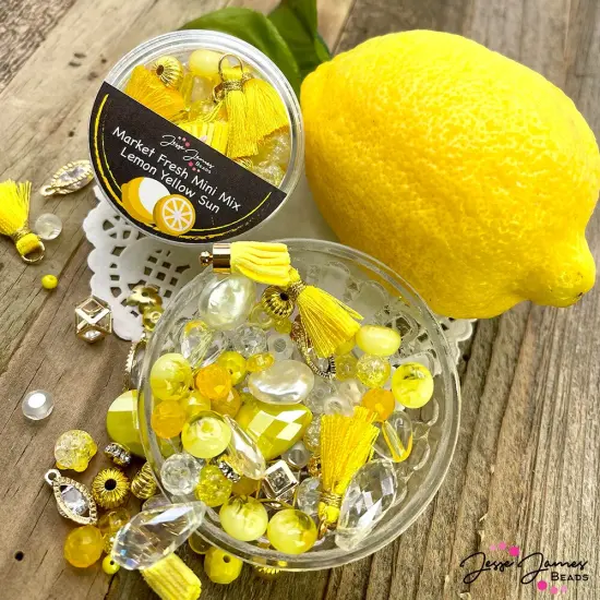 Jesse James Beads Mini Bead Mix in Lemon Yellow Sun {3}