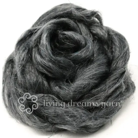Hemp - Beautifully Dyed Vivid Colors, Combed Top Roving for Spinning, Blending, Felting, Weaving. Pewter {1}