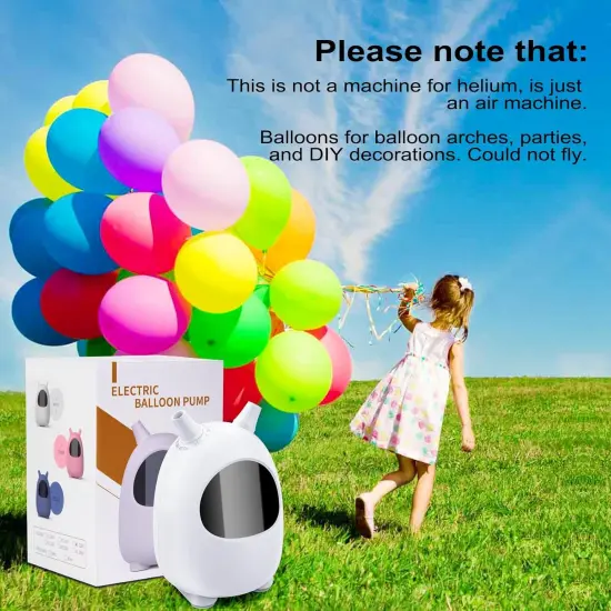 Electric Balloon Pump, Portable Dual Nozzle Electric Balloon Blower Pump, Electric Balloon Inflator for Decoration (110V 600W) (White) {4}