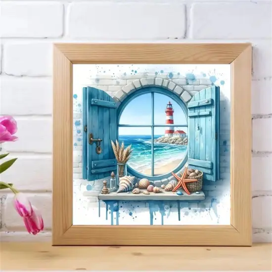 Lighthouse 5D Diamond Painting Kits for Adults,DIY Round Lighthouse Landscape Theme Diamond Art Kits for Beginners,Full Drill Mosaic Art {2}