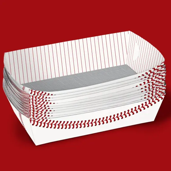 Big Dot of Happiness Baseball Party Paper Food Trays, Disposable Double-Sided Paper Food Holders for Nachos, Hot Dogs, French Fries - 12 Ct {5}