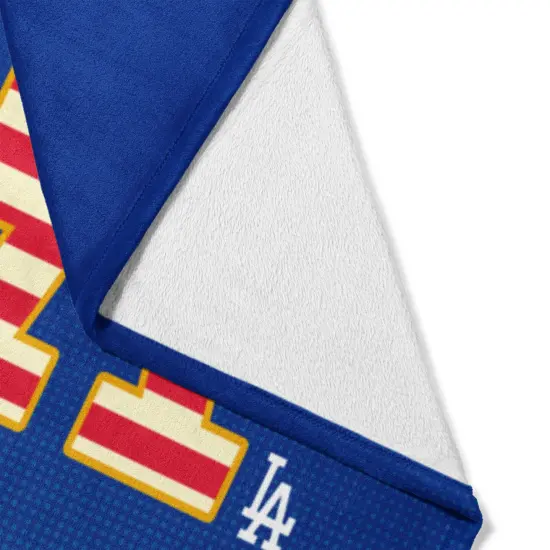MLB Celebrate Series Silk Touch Sherpa Throw Blanket 50×60 Inches Los angeles dodgers {5}