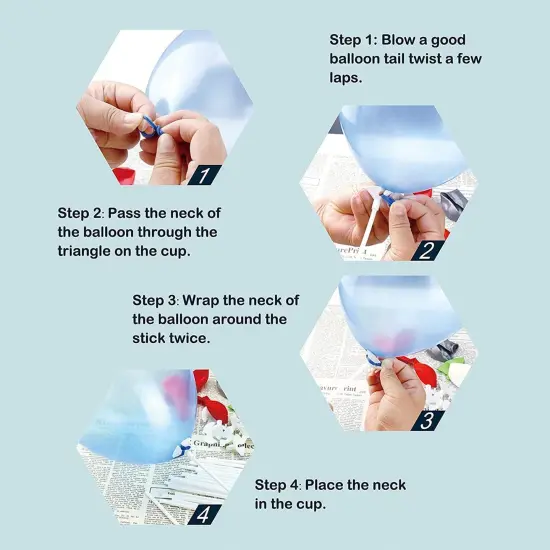 100 pcs 13inch Plastic Colorful Balloon Sticks Holders and Cups for Party, Wedding, Anniversary Decoration {2}