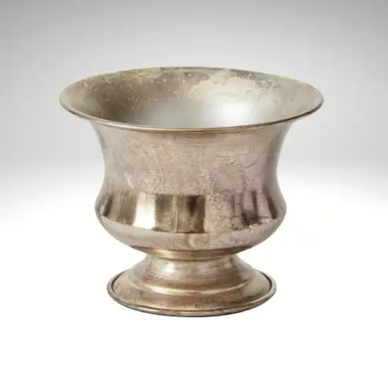 Champagne Metal Urn Vase – 6.25"x5" Pedestal Floral Container for Wedding Centerpieces & Arrangements-72140.00 {3}