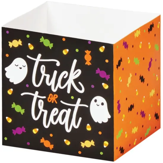 Pack/6: Trick or Treat Square Party Favor Box - 3-3/4 x 3-3/4 x 3-3/4" {1}
