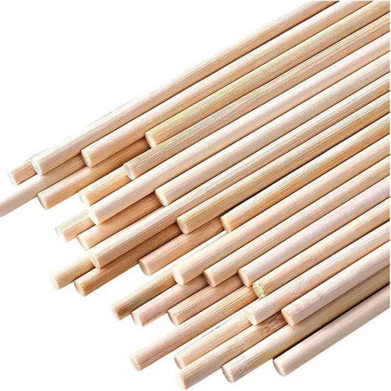 25pcs Bamboo Dowel Rod Assortment - 1/4 x 17.5 Inch, Wooden Sticks for DIY Crafts {1}