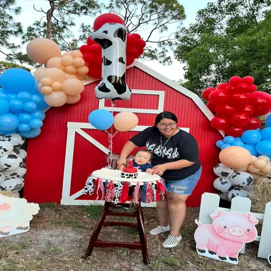 Balloons Number 6th Birthday Balloon for Boy Girl, 40 Inch Black White Cow Print Large 6 Foil Mylar Foil Balloon Helium Number Balloons Animal Farm Cowboy Cowgirl Themed Party {3}
