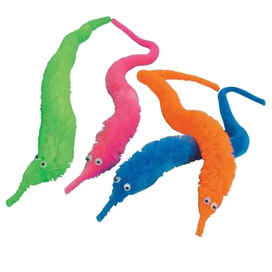 Worm on a String 8 1/2 Inches Long Fuzzy Worms {3}