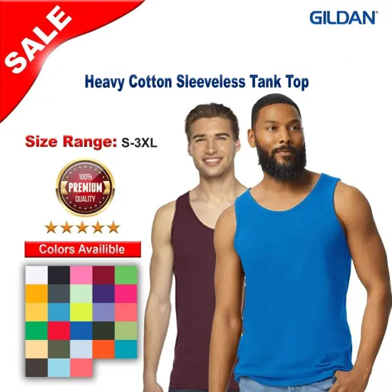 Gildan&reg; Heavy Cotton Sleeveless Tank Top - 5200 Maroon {2}