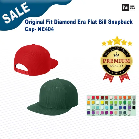 New Era® Original Fit Diamond Era Flat Bill Snapback Cap Black {3}