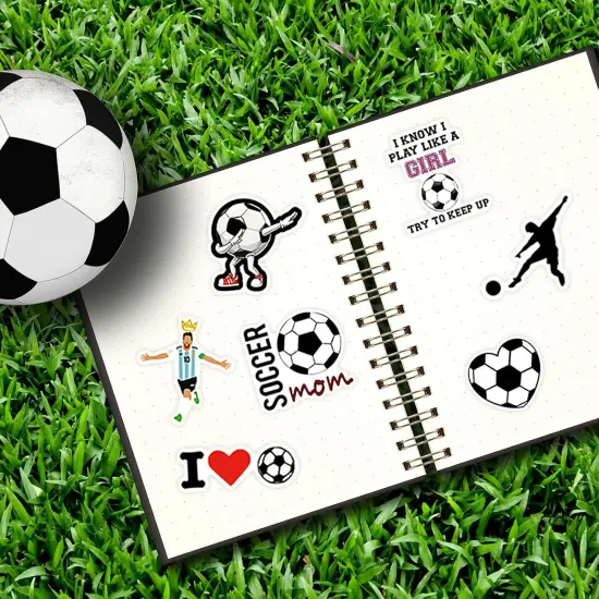100PCS Soccer Stickers for Scrapbooking, Motivational Vinyl Waterproof Stickers for Water Bottles, Luggage, Teaching Incentives, Soccer Team Gifts for Kids, Teens and Adults {3}