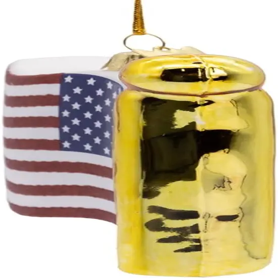 4.5-inch Noble Gems&trade; Glass American Flag Ornament {2}