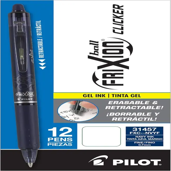 Erasable Gel Pens, Fine Point 0.7 mm, Pack of 12, Navy Blue {3}