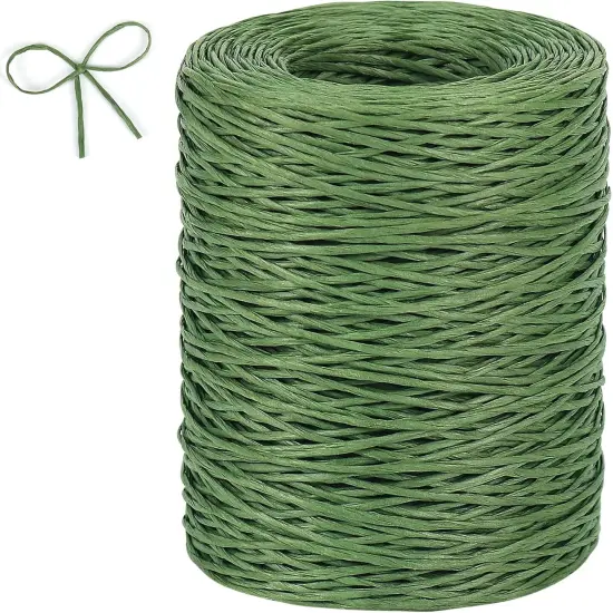 Floral Wire, 656 Feet 2mm Paper Covered Bind Wire for Floral Bouquets, Crowns, Wreath Making, Christmas Ornaments, Garlands, Wedding Decorating, Crafts (Green) {1}