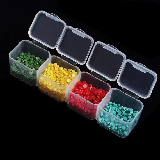 Diamond Painting Storage Containers, 2pcs 28 Grids Clear Diamond Painting Accessories and Tools Boxes Bead Organizers Diamond Art Embroidery Storage with 200PCS Label Stickers {4}