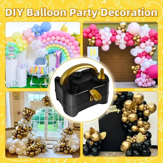 Balloon Pump Electric, Portable Balloon Inflator Pump Electric Air Pump for Balloons Dual Nozzle Electric Balloon Pump for Birthday Wedding Graduation Party Decorations {3}