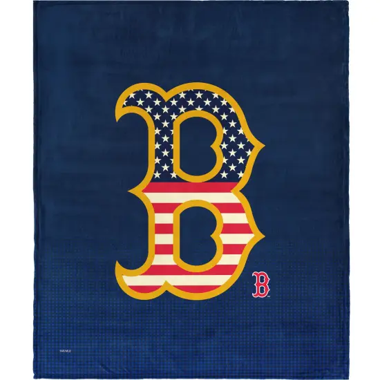 MLB Celebrate Series Silk Touch Sherpa Throw Blanket 50&times;60 Inches Boston red sox {1}