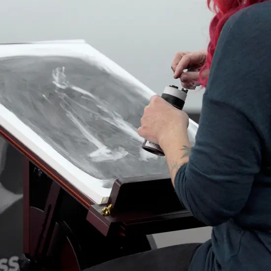 SoHo Urban Artist Adjustable Drawing Horse Easel - Sturdy Beechwood with Mahogany Finish, 18" x 23-3/8" Drawing Board, Full Size Artist Easel with Storage Bench Improves Posture, Compact Footprint {4}