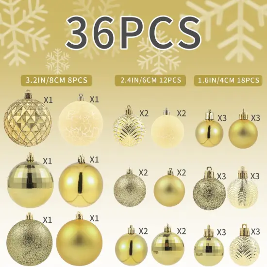 LANGXUN 36pcs Gold Christmas Tree {5}