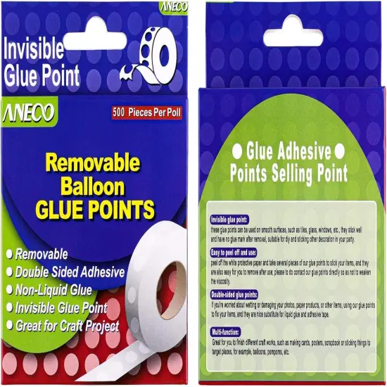 Clear Balloon Glue Points Removable Adhesive Dots Double Sided Glue Points Stickers Non Trace Adhesive Glue Tape for Craft Supplies Decoration, 500 Pieces Per Roll {2}