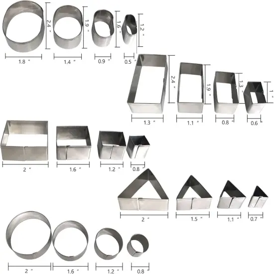 Mini Geometric Cookie Cutter Set for Baking & Decor 20 Pieces {6}