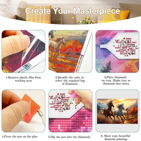 5D Horse Large Diamond Painting Kits for Beginners {5}