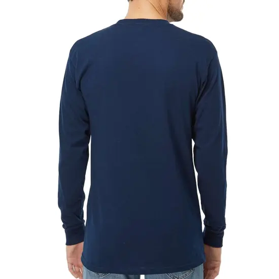 M&O- Gold Soft Touch Long Sleeve T-Shirt, Heavy Cotton Crewneck Adult tee for Men, Multicolor Shirt Deep navy {3}
