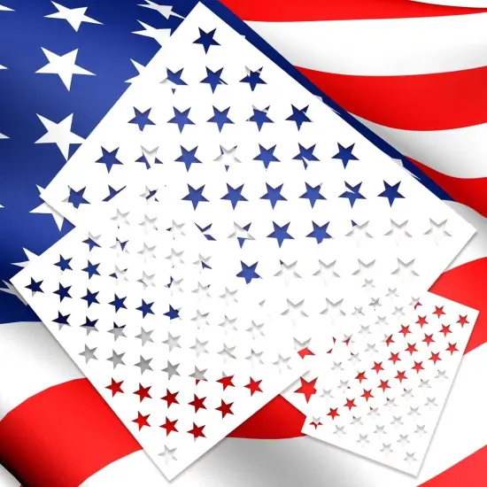 3pcs American Flag Star Stencil (3 Sizes) {4}