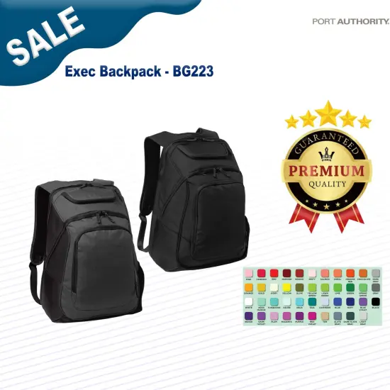 Port Authority&reg; Exec Backpack Graphite Heath/Black {3}