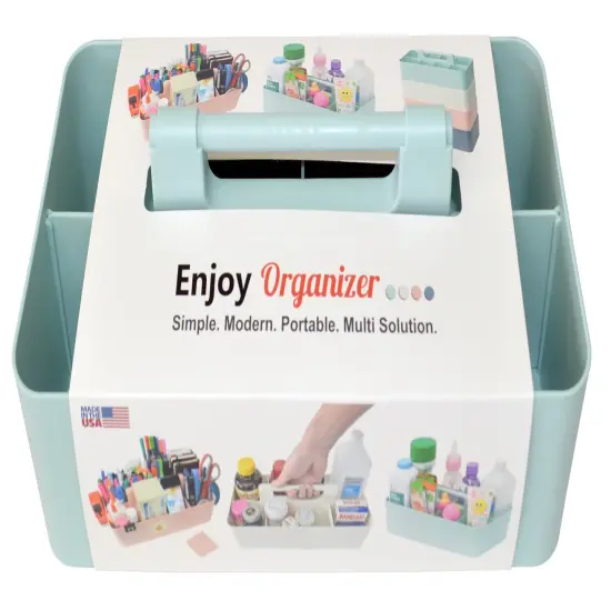 Enjoy Organizer Portable Caddy with Handle &ndash; 8-Compartment Storage Bin with Removable Dividers for Office, Crafts, and Home &ndash; Made in USA {11}