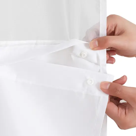 Americanflat 72x75 Hookless Shower Curtain - Water-Resistant Shower Curtain with Sheer Panel, Snap-In Liner, and Grommets - 100% Polyester {6}