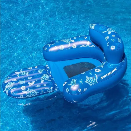 Swimline Inflatable Tropical Pool Lounge Chair - 58" - Blue {5}