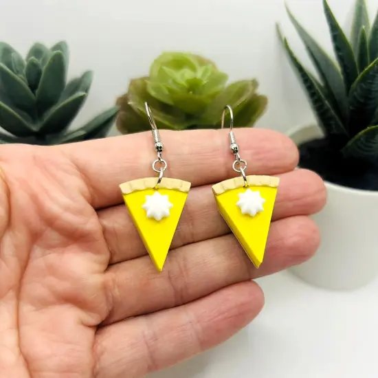 Lemon Meringue Pie Earrings with Whipped Cream {3}