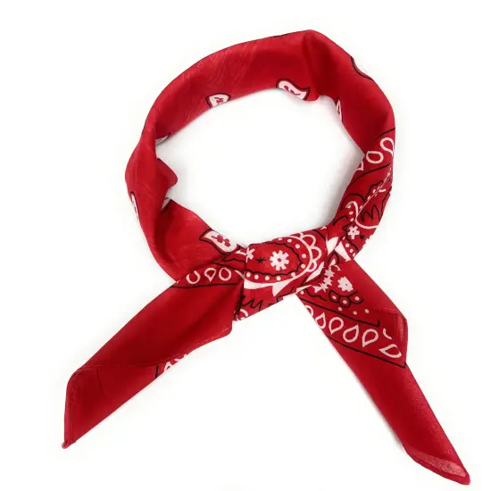 Womens Ribbon Scarf Set of 7 Paisley Pure Cotton Neck Kerchief {2}