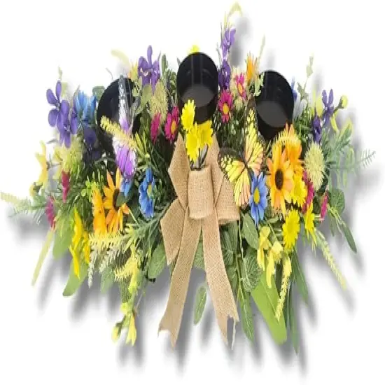 Candle Holders Spring Summer Centerpiece,3 Wick Candle Holder with Daisy and Sunflowers, Perfect for Spring Decor,Easter Centerpiece Table Decor,Indoor Home Decor,Desktop Decor {2}