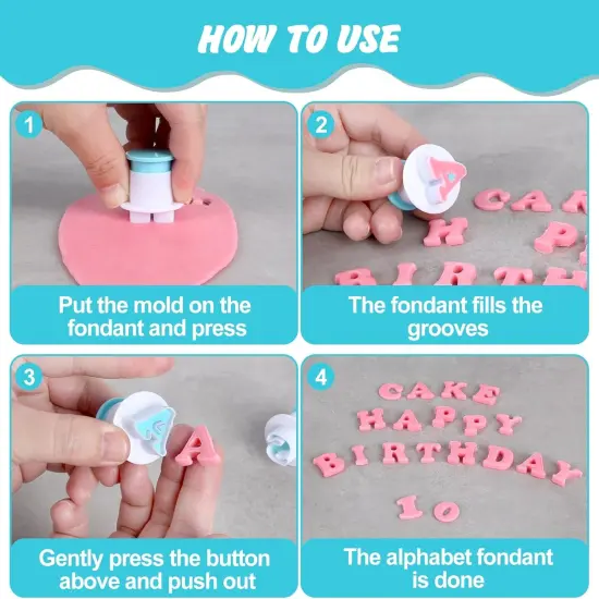 36 Pieces Alphabet & Number Fondant Cake Mold, Cookie Stamp Impress {3}