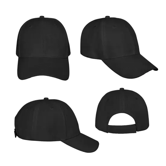 Pack of 5 Mechaly Plain Baseball Cap Hat Adjustable Back {5}