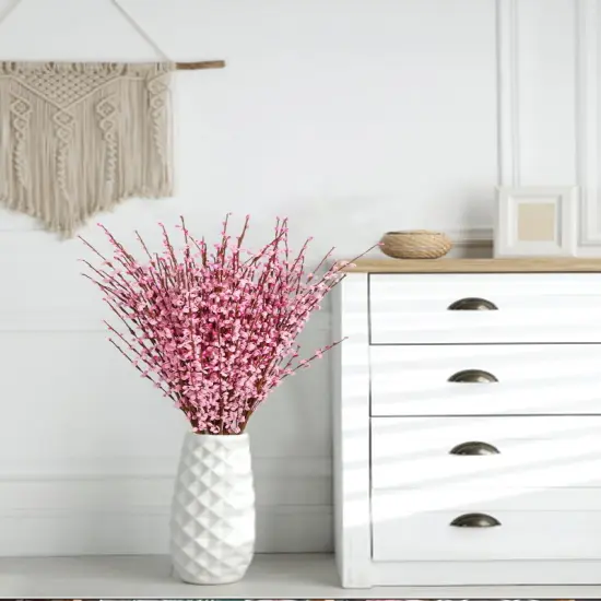 15PCS Pink Flowers 29.5" Faux Jasmine Flowers Long Stem Artificial Flowers for Tall Vase Wedding Party Home Office Kitchen Decoration(Pink) {2}