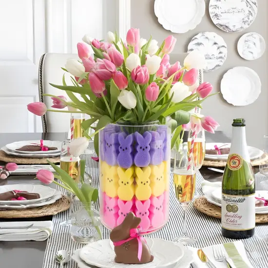 ORIENTAL CHERRY Easter Decorations - Easter Peeps Bunnies Vase Filler Set, Spring Decor Home Indoor Decoration Centerpieces for Tables {2}