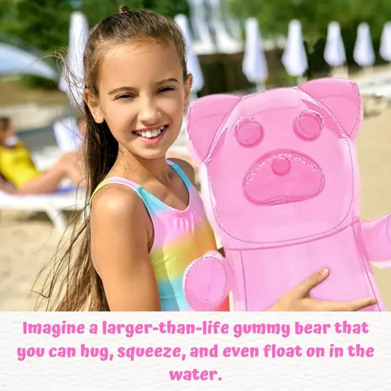 4E's Novelty 2 Pack Inflatable Gummy Bears - 24'' Large Fun Gummy Bear Party Decorations, Colorful Gummy Bear Decor, Perfect Gummy Bear Party Favors {2}