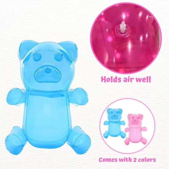 4E's Novelty 2 Pack Inflatable Gummy Bears - 24'' Large Fun Gummy Bear Party Decorations, Colorful Gummy Bear Decor, Perfect Gummy Bear Party Favors {6}