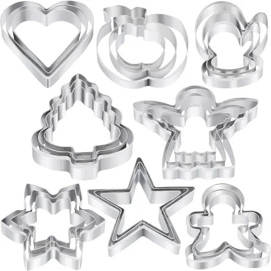 Christmas Cookie Cutters Set - 24 Pcs Holiday Cookie Cutter with 8 Shapes {1}
