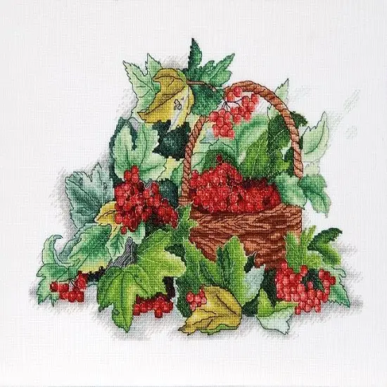 Basket with viburnum Counted cross stitch kit 1237A {1}