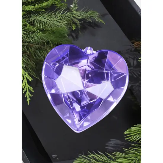 6" Acrylic Heart Jewel Ornament: Amethyst/Lavender {3}