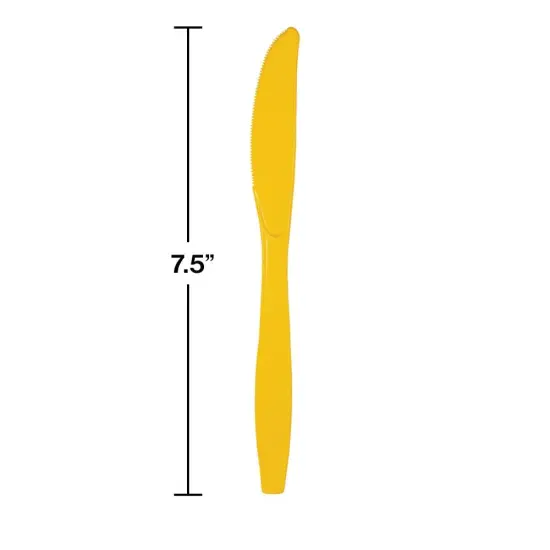 288 pc Bulk School Bus Yellow Plastic Knives {3}