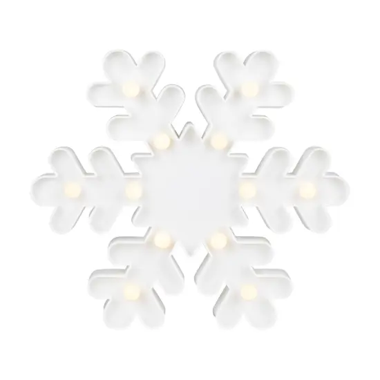 Northlight LED Lighted Snowflake Marquee Christmas Wall Art - 9.5"- White {3}