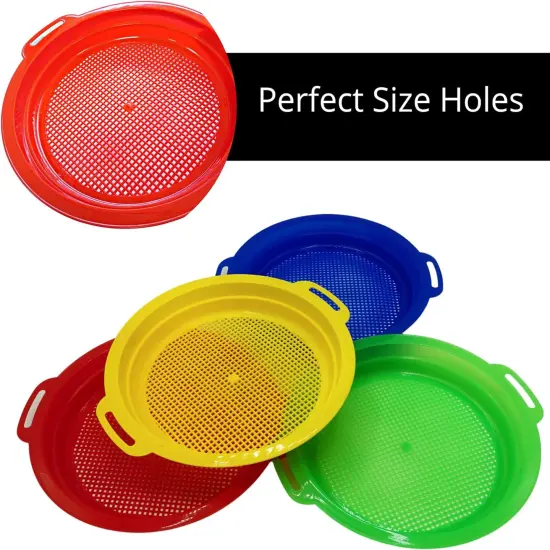 4E's Novelty 4 Pack Sand Sifter &ndash; 8.75" Sandbox Toys, Kids Sand Toys, Rock Strainer {2}