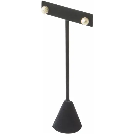 Plymor Black Velvet Lamp Style, Single Pair Earring Display Stand, 3.75" W x 1.25" D x 4.75" H {3}