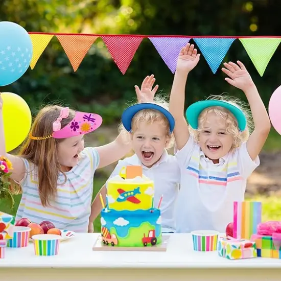 DIY Foam Visors for Kids with Summer Stickers Summer Party Crafts for Kids {4}